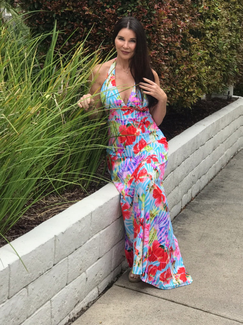 Hawaii Maxi Halter Dress Sheila Simone California Hawaii Maxi Halter Dress Sheila Simone California
