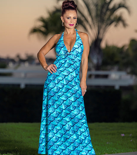 Sea Goddess Maxi Halter Dress – Sheila Simone California