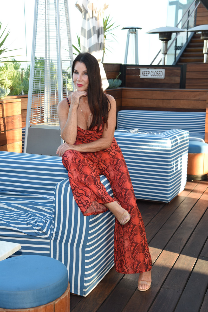 Palm Springs Pants in Red Coral Python
