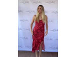 Palm Springs Slip Dress in Red Coral Python