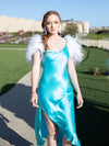 Angel Blue Solid Slip Dress