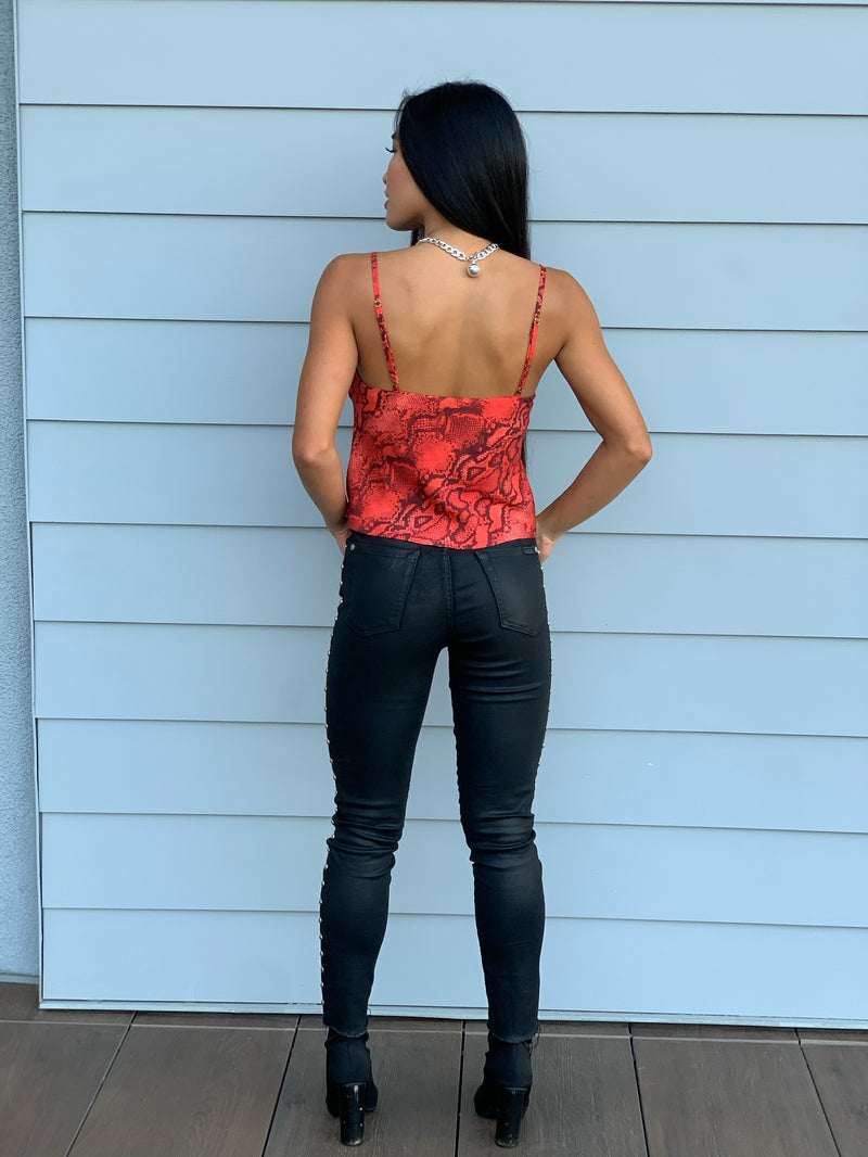 Palm Springs Cami in Red Coral Python